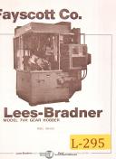 Lees-Bradner-Lee Bradner Type 7A, Hobbing Machine 42 page, Install & Service Manual Year 1959-Type 7A-02
